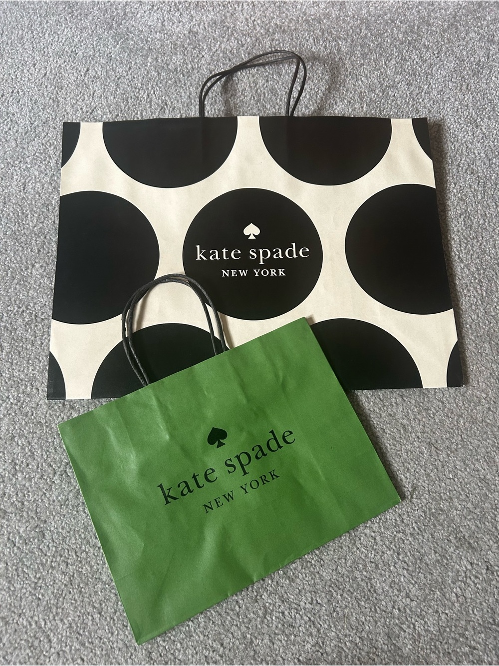 kate spade Green and Black Polka Dot Paper Shopping Bags - Picture 2 of 4